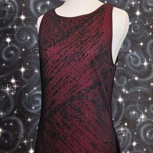 Vintage 90s goth red & black beaded gown